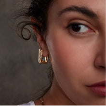 Load image into Gallery viewer, Sylvia single diamond pave hoop