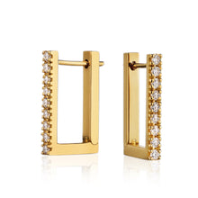 Load image into Gallery viewer, Sylvia single diamond pave hoop