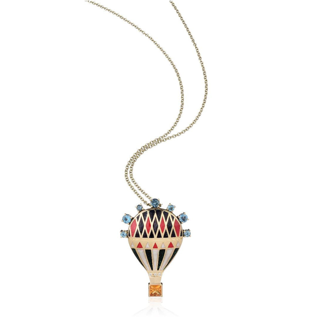 Hot-air balloon necklace in Fire