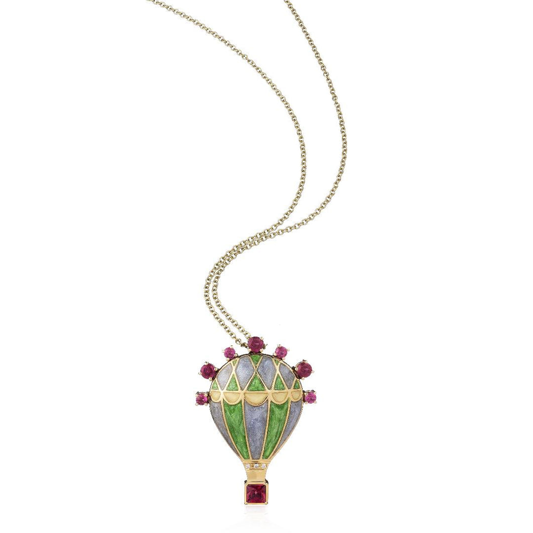 Hot-air balloon necklace in Earth