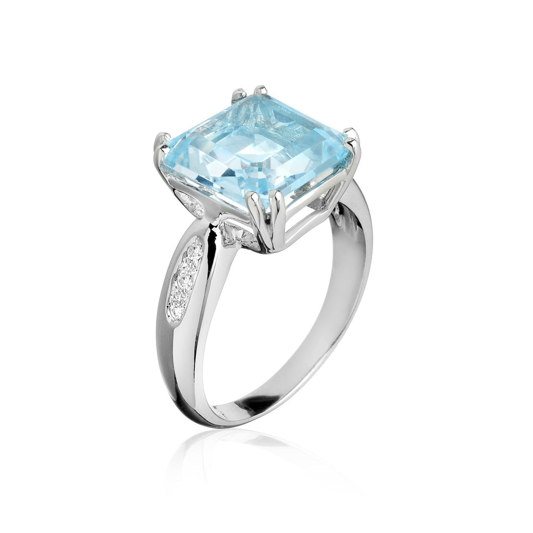 Topaz and diamond ring